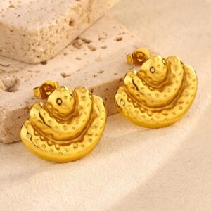 Pendientes dorados acero inoxidable retros