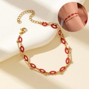 Pulsera dorada acero inoxidable labios