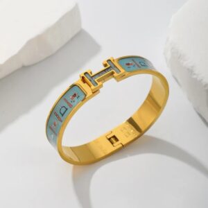 Brazalete dorado acero inoxidable inspiracion Hermex