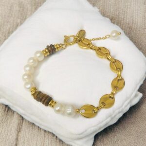 Pulsera ojo de tigre acero inoxidable piedras