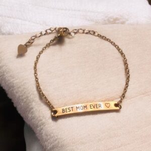 Pulsera rosa oro acero inoxidable mom