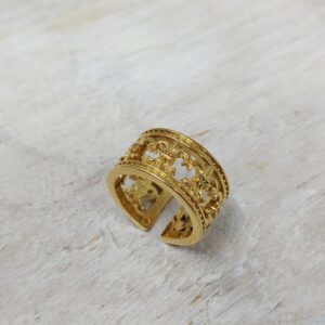 Anillo ajustable dorado acero inoxidable unisex