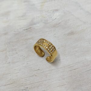 Anillo ajustable dorado acero inoxidable dama