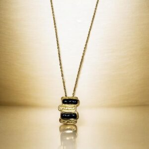 Collar dorado acero inoxidable geometrico