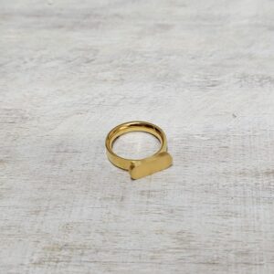 Anillo T dorado acero inoxidable oval