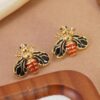 Pendientes dorados acero inoxidable abejas