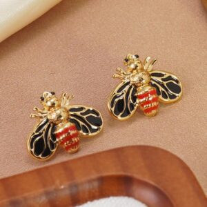 Pendientes dorados acero inoxidable abejas