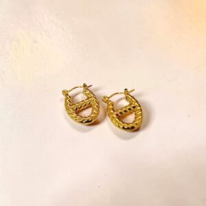 Aretes  dorados acero inoxidable retros