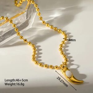Collar dorado acero inoxidable colmillo