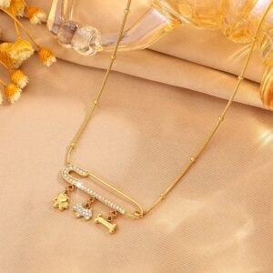 Collar dorado acero inoxidable dijes colgantes