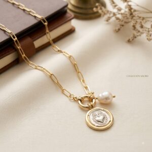 Collar dorado acero inoxidable  dije corazón