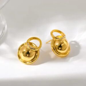 Pendientes dorado acero inoxidable retros