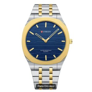 Reloj caballero marca Curren color plata fondo azul
