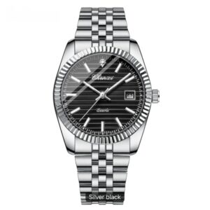 Reloj Chenxi color plata fondo negro