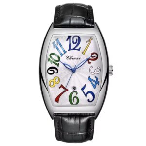 Reloj casual Chenxi negro fondo blanco