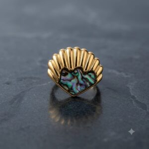 anillo ajustable acero inoxidable  concha
