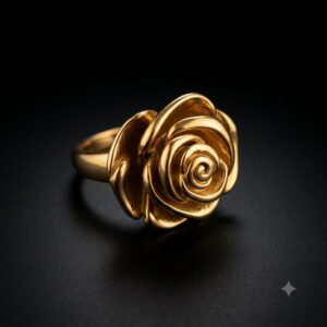 anillo dorado rosa acero inoxidable  talla 8