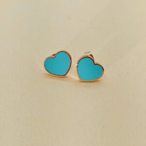 aretes dorados azules acero inoxidable