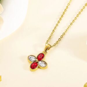 collar dorado acero inoxidable trebol