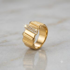 anillo dorado acero  inoxidable 7