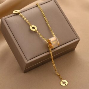 collar dorado acero inoxidable barril