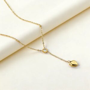 collar dorado acero inoxidable corazón