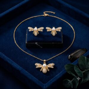 conjunto dorado acero inoxidable luciérnaga
