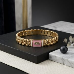 Brazalete dorado acero inoxidable tipo Bulgary