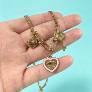 Collar dorado acero inoxidable  dijes colgantes