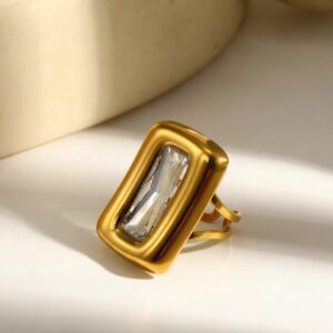 anillo ajustable acero inoxidable bicolor