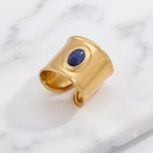 anillo dorado acero inoxidable estilo clasico